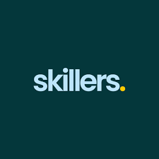 "Skiller app home screen displaying skill-based challenges, leader board rankings, and real-time user scores on a sleek mobile interface.